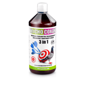 Preparat przeciw trichomonadozie, heksamitozie i kokcydiozie u gołębi PATRON Trichocoxan 3in1 1000 ml