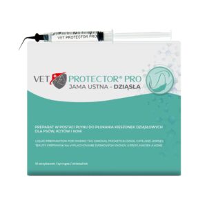 VET PROTECTOR PRO jama ustna - dziąsła 10x3ml - preparat w postaci płynu do płukania kieszonek dziąsłowych dla psów, kotów i koni